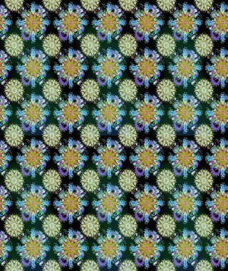 Çiçekli güzel suluboya desen. Raster illüstrasyonu. Mavi renklerde.