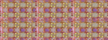 Cute flowers pattern with neutral and brown colors. Raster Fashionable fabric pattern. Colour Spring Theme seamless pattern Background. Flat Flower Elements Design.