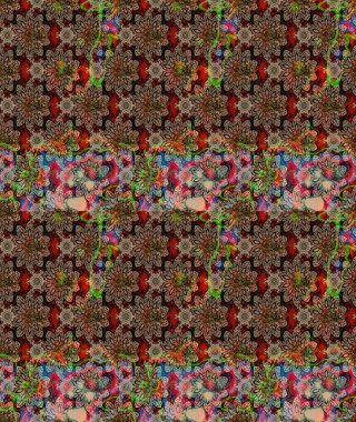 Kumaş, tekstil, duvar kağıdı baskısı için. Tomurcukları papatya çiçekleri olan sevimli bir çiçek deseni. Raster illüstrasyonu. Miles Fleur, süslü püslü bir süs. Eski usul. Taslak arkaplan.