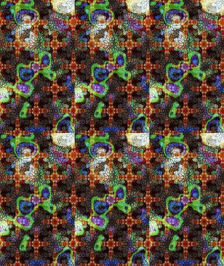 Küçük çiçekteki sevimli çiçek deseni. Kahverengi renklerde. Raster illüstrasyonu. Soyut çiçek çizim kalıbı arka planı. Raster deseni.