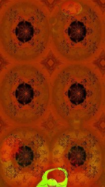 Raster Illustrasyon 'daki Çiçek Deseni' nin son moda çizimi. Renkli Yaz Temalı eskiz kalıbı. Düz Çiçek Elementleri Tasarımı. Kahverengi renkte çiçekler.