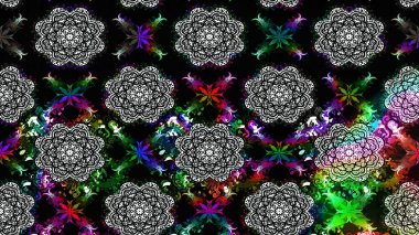 Siyah renkte güzel çiçekler, suluboya desenli, duvar kağıdı, kart ya da kumaş için fayanslı eskizler. Raster..