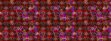 Düz Çiçek Elementleri Tasarımı. Raster. Renkli Bahar Teması çizim şablonu.