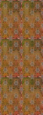 Raster Çiçek İllüstrasyonu güzel tekstil. Kahverengi renklerde etnik çiçeklerle kusursuz bir desen..