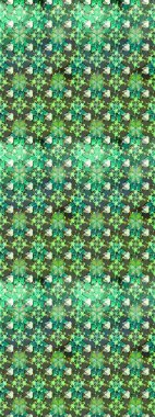 Retro tekstil tasarım koleksiyonu. Yeşil ve nötr yeşil ve nötr. Çiçekli ipek eşarp. El çizimi çiçek unsurları olan soyut çizim raster deseni. 1950 'ler-1960' lar motifleri.