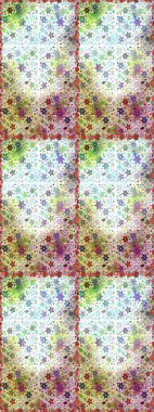 Raster illüstrasyonu. Düz Çiçek Elementleri Tasarımı. Kusursuz Chichi kumaş deseni. Renkli Bahar Temalı Kusursuz Arkaplan. Çiçek deseni.