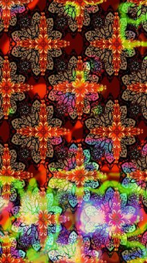 Raster stili kumaş deseni. Çiçekler suluboya çizim deseni.