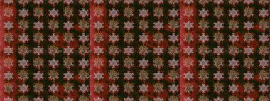 Çiçekli ipek eşarp. El çizimi çiçek unsurları olan soyut, dikişsiz raster deseni. 1950-1960 motifleri. Retro tekstil tasarım koleksiyonu. Gri ve kahverengi Gri ve kahverengi.