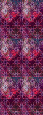 Karalama çiçekleri çizim kalıbı. Sanat küçük ve kahverengi stili çiçekler ve yapraklar. Raster deseni. Mor ve kahverengi el çizimi desen.