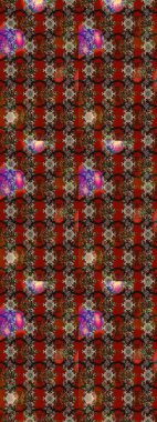 Kahverengi renkli çiçekler. Raster illüstrasyonu. Düz Çiçek Elementleri Tasarımı. Çiçek desenli çizim. Renkli Bahar Teması eskiz kalıbı. Asya tekstil tarzında.