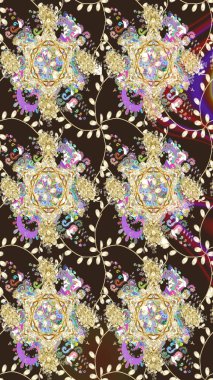 Çiçekli, yapraklı, çiçek desenli eskiz. Raster illüstrasyonu. El çizimi.