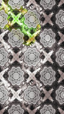 Gri renklerde bahar çiçekleri. Çiçekli karalama şeklinde Raster çiçek deseni. Raster illüstrasyonu.