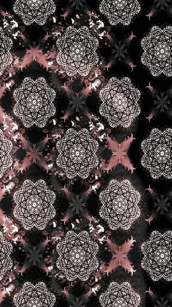 Siyah renkli çiçekler. Raster illüstrasyonunda çiçek deseni çizimi.