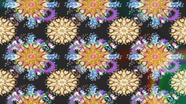 Suluboya, elle çizilmiş. Raster hisseleri. Gri üzerine çiçekler. Taslak arkaplan deseni.