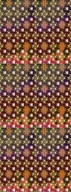 Düz Çiçek Elementleri Tasarımı. Raster illüstrasyonundaki çiçek desenli çizim. Kahverengi ve mor renkli çiçekler. Renkli Bahar Teması çizim şablonu.