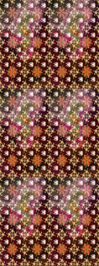 El çizimi. Çiçekli, yapraklı, çiçek desenli eskiz. Raster illüstrasyonu.