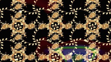 Çiçekli siyah eskiz deseni. Raster çiçek izi. Klasik taslak çizimi.