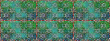 Çiçeksiz desenli arka plan. Yeşil ve mavi renkte çiçekler. Renkli Bahar Temalı Kusursuz Arkaplan. Düz Çiçek Elementleri Tasarım Raster illüstrasyonu.