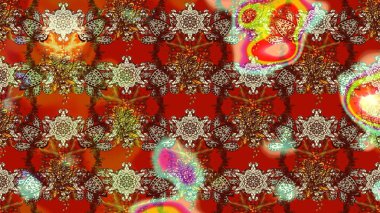 Güzel kumaş deseni. Raster illüstrasyonu. El çizimi. Çiçekler, dallar, otlar ve çiçekler.