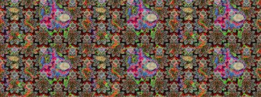 Raster illüstrasyonu. Tarafsız renklerde bir papatya deseni. Tarafsız renklerde.