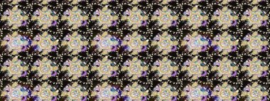 El çizimi. Güzel kumaş deseni. Raster illüstrasyonu. Çiçekler, dallar, otlar ve çiçekler.