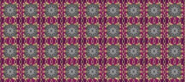 Damask kusursuz yinelenen arkaplan. Barok tarzında altın çiçekli süs. Mor, gri ve kahverengi renklerde altın element. Doku arkaplanı üzerine altın duvar kağıdı.