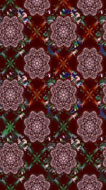 Çiçekli karalama şeklinde Raster çiçek deseni. Nazik, sevimli çiçek arkaplanı. Kahverengi renkte çiçekler.