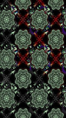 Parlak renkli çiçekli ve siyah yapraklı harika bir çiçek deseni. Moda baskıları için zarif bir şablon. Modern çiçek arkaplanı. Halk stili.