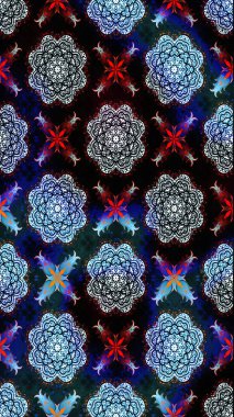 Siyah renkte güzel çiçekler, suluboya desenli, duvar kağıdı, kart ya da kumaş için fayanslı eskizler. Raster..