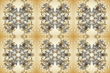 El yapımı dekoratif çerçeve, albüm kapağı, tebrik kartı, klasik Art deco tarzı. Altın karalama fantezi yapraklarından Raster soyut çiçek çelengi ve bej, nötr ve gri renkte çiçek.