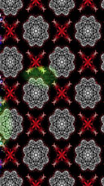 Suluboya çiçekli çiçek deseni. Raster illüstrasyonu. Siyah renkte güzel tekstil.