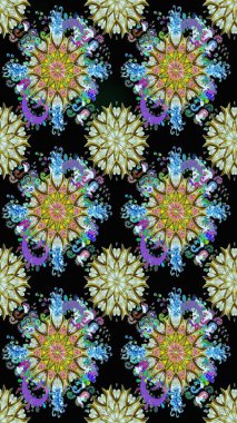 Kusursuz çiçek deseni duvar kâğıdı olarak kullanılabilir. Raster illüstrasyonu. Siyah ve nötr renkte çiçekler.