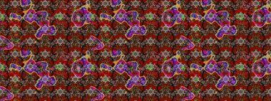 Taslak süsleme izi. Sınır Kızılderili çiçekli paisley patten. Etnik Mandala havlusu. Tebrik kartı geçmişi, boyama kitabı, arkaplan ve tekstil için kullanılabilir. Raster Henna tarzı.