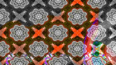 Raster illüstrasyonu. Gri renkli çiçekler. Çizim çiçek deseni duvar kağıdı için kullanılabilir.