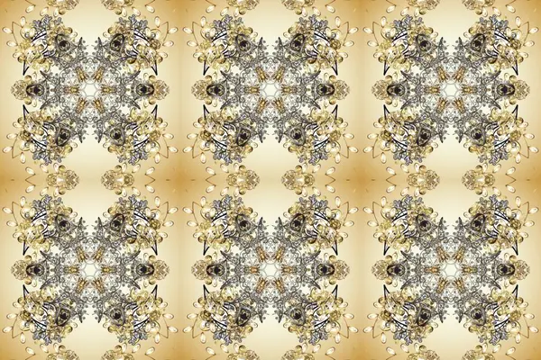 El yapımı dekoratif çerçeve, albüm kapağı, tebrik kartı, klasik Art deco tarzı. Altın karalama fantezi yapraklarından Raster soyut çiçek çelengi ve bej, nötr ve gri renkte çiçek.