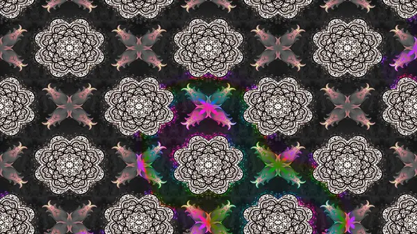 El çizimi çiçek unsurları olan soyut çizim raster deseni. Gri üzerine gri. 1950-1960 motifleri. Retro tekstil tasarım koleksiyonu. Çiçekli ipek eşarp..