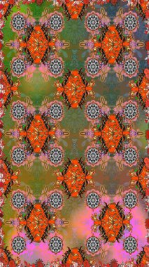 Çiçekler, dallar, bitkiler ve çiçekler. Raster illüstrasyonu. El çizimi. Güzel kumaş deseni.