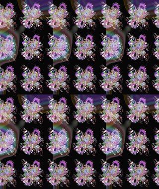 Güzel karalamalı çiçek desenli çizim. Güzel kumaş deseni. Küçük çiçekteki sevimli çiçek deseni. Raster illüstrasyonu.