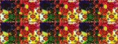 Gri ve kırmızı renkte çiçekler. Düz Çiçek Elementleri Tasarımı. Raster illüstrasyonunda kusursuz çiçek deseni. Renkli Yaz Temalı Kusursuz Arkaplan.