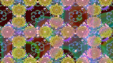 Küçük bir çiçekte şirin bir desen. Motley illüstrasyonu. Çiçekli bahar çiçekleri. Küçük renkli çiçekler. Moda baskıları için zarif bir şablon.