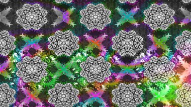 Raster illüstrasyonundaki çiçek desenli çizim. Suluboya tarzında gri renkte çiçekler.