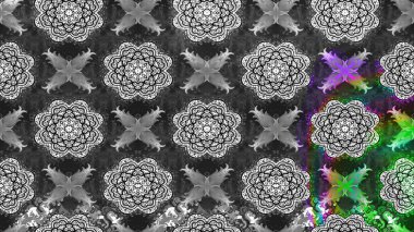 Sevimli çiçek raster deseni. Renkli Bahar Teması eskiz kalıbı. Düz Çiçek Elementleri Tasarımı. Gri renkli çiçekler.