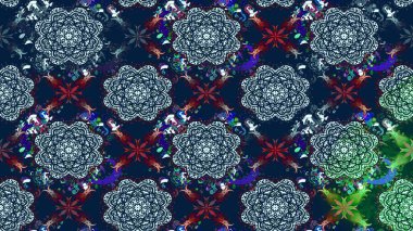 Çiçekli güzel suluboya desen. Raster illüstrasyonu. Mavi renklerde.