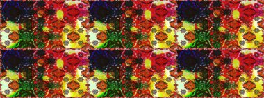 Gri ve kırmızı renkte çiçekler. Düz Çiçek Elementleri Tasarımı. Raster illüstrasyonunda kusursuz çiçek deseni. Renkli Yaz Temalı Kusursuz Arkaplan.