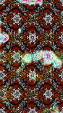 Gri renkli etnik çiçekli zarif eskiz deseni. Raster Çiçek İllüstrasyonu güzel tekstil..