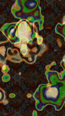 Raster illüstrasyonu. Düz Çiçek Elementleri Tasarımı. Kahverengi renkli çiçekler. Renkli Bahar Teması eskiz kalıbı. Çiçekli çiçek deseni, suluboya..