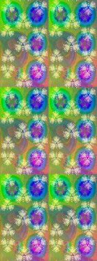 Soyut etnik raster çizim kalıbı. Arkaplan dokusu, duvar kağıdı, yeşil ve mavi renkli çiçek teması. Kabile sanatı boho baskısı, klasik çiçek arkaplanı.