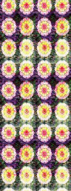 Tarafsız ve sarı renkte çiçekler. Çiçekli karalama şeklinde Raster çiçek deseni. Yumuşak, bahar çiçekli arka plan.