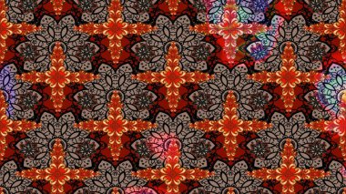 Kırmızı renkte çiçekler. Renkli kırmızı çizim kalıbı. Doodle tarzı. Elle çizilmiş sonbahar çiçeği deseni. Tekstil ve kapak tasarımı için mükemmel.