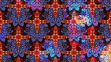 Renkli Bahar Teması eskiz kalıbı. Düz Çiçek Elementleri Tasarımı. Sevimli çiçek raster deseni. Mor renkte çiçekler.